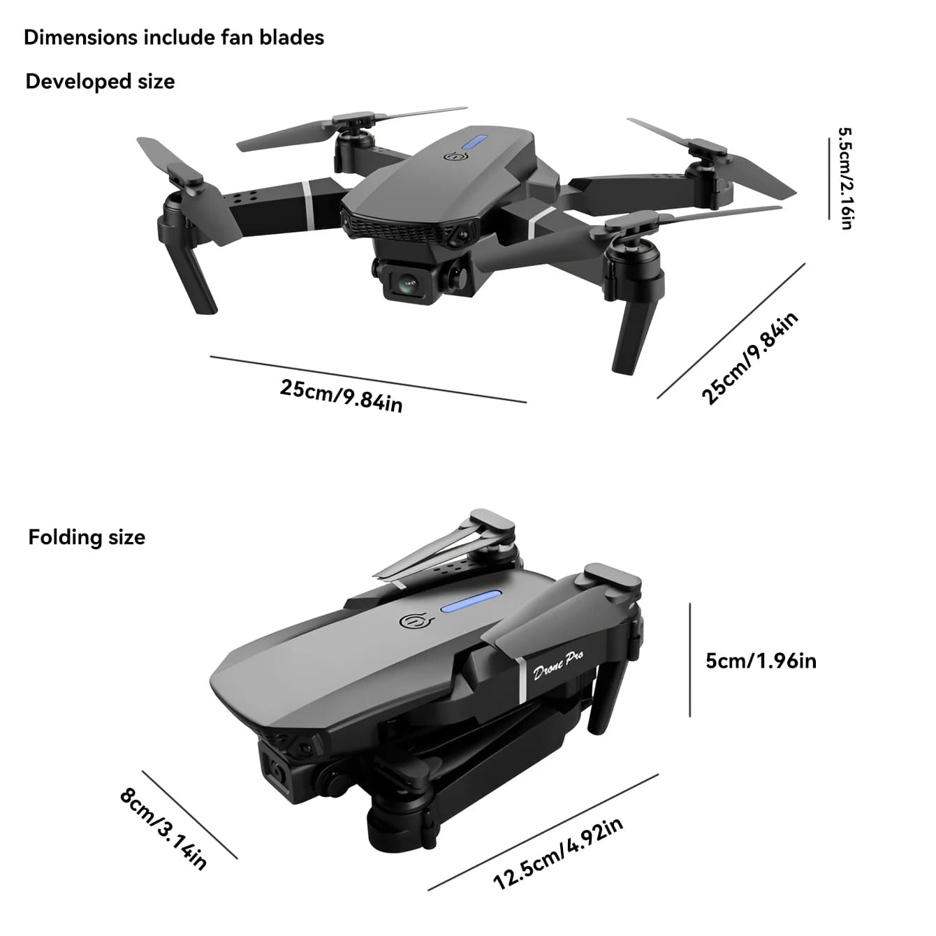 Dron con Cámara Dual 4K, E88 PRO
