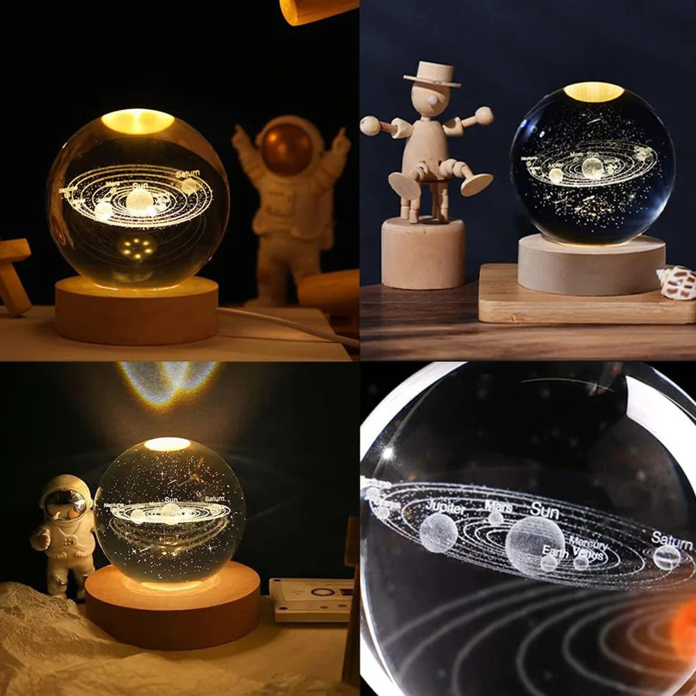 Lampara 3D Bola De Cristal Universo, Mediano