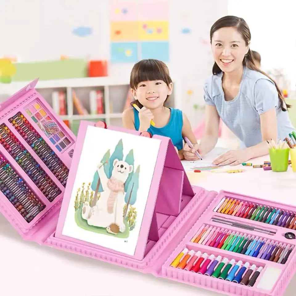 Set De Arte Colorear Con Maleta 208 Piezas