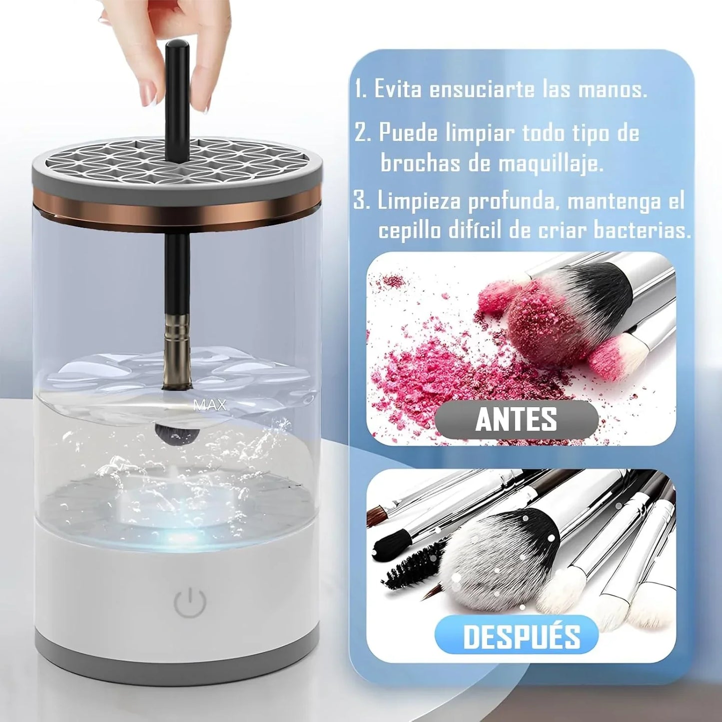 Limpiador De Brochas Eléctrico para Maquillaje