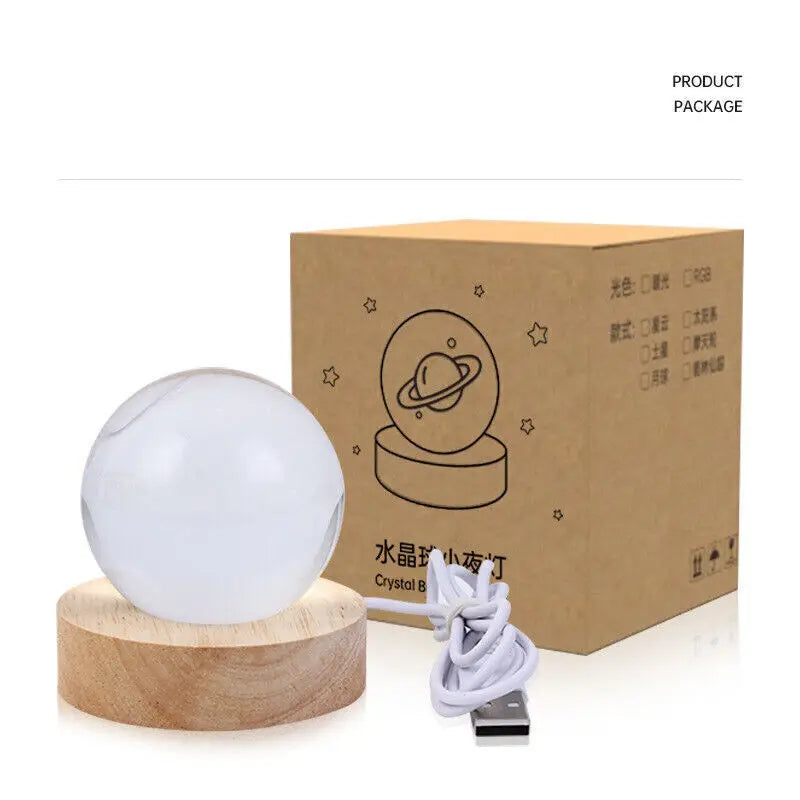 Lampara 3D Bola De Cristal Universo, Mediano
