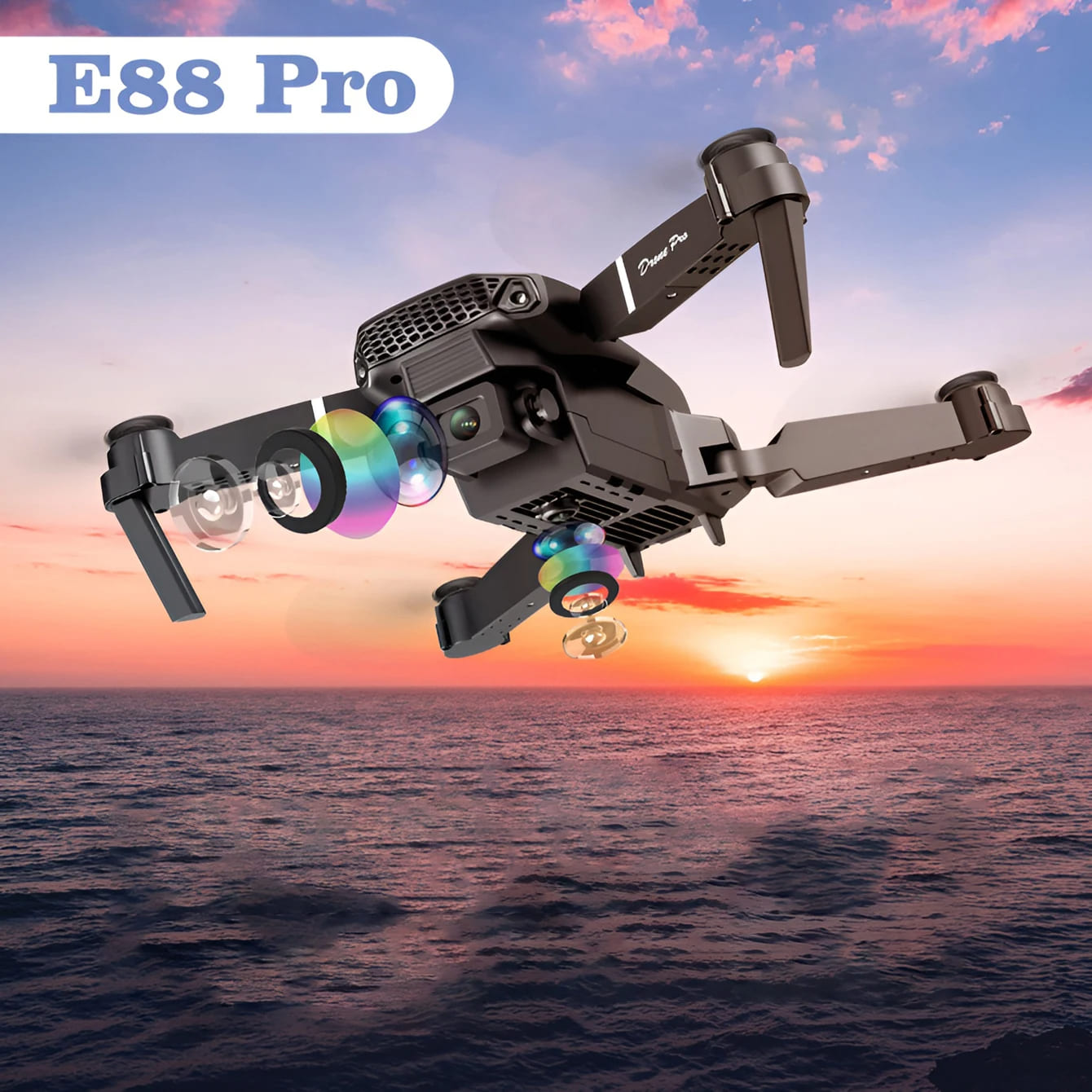 Dron con Cámara Dual 4K, E88 PRO