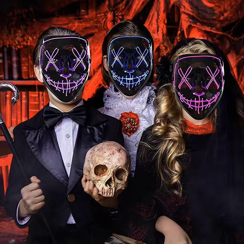 Máscara de Halloween con luz LED, La Purga