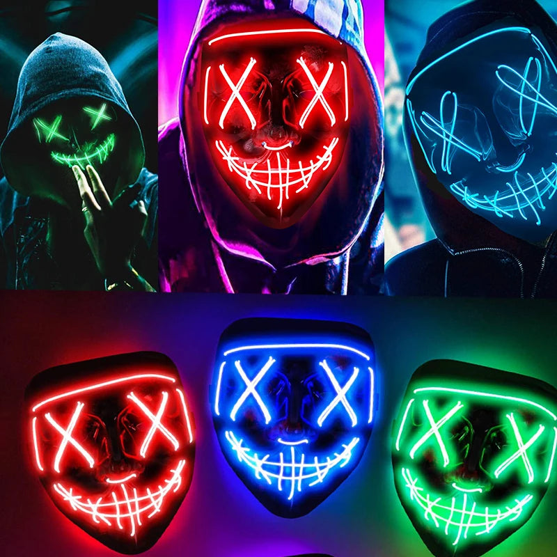 Máscara de Halloween con luz LED, La Purga