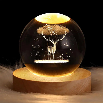 Lampara 3D Bola De Cristal Universo, Mediano